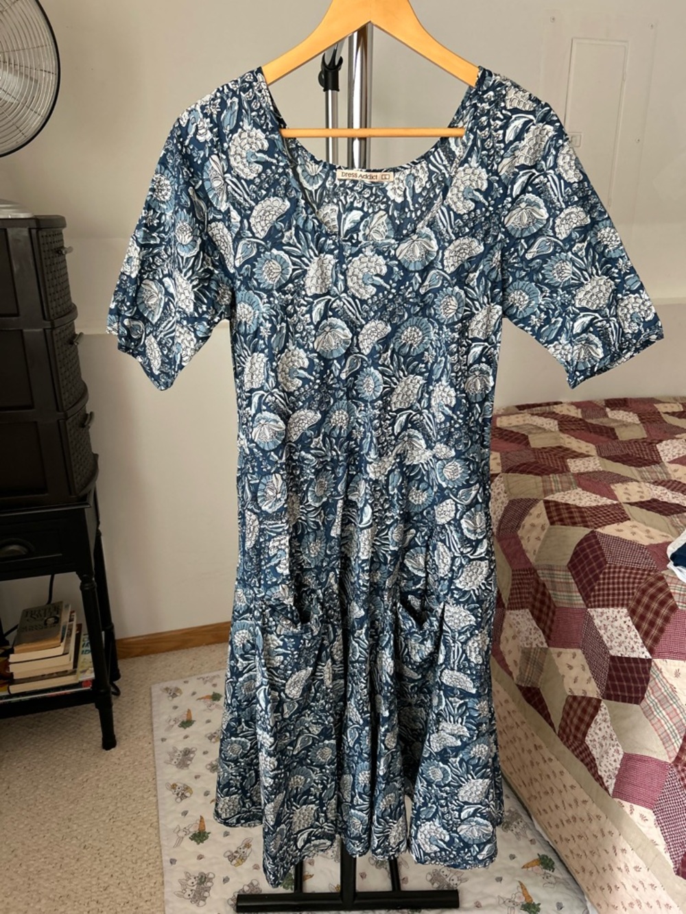 Dress Addict 100% Cotton Floral Midi Dress Large